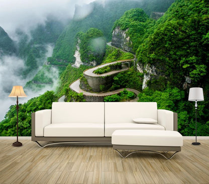 Wallpaper Murals Peel and Stick Removable Stunning Road on Hill with Nature Scenery Photograph High Quality