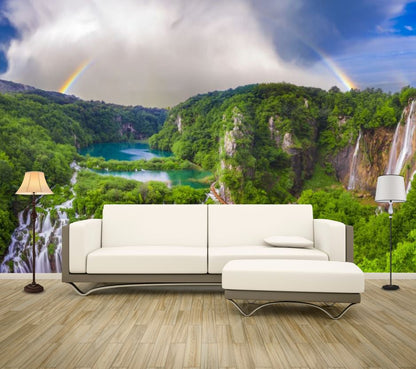 Wallpaper Murals Peel and Stick Removable Stunning Waterfall Aerial View High Quality