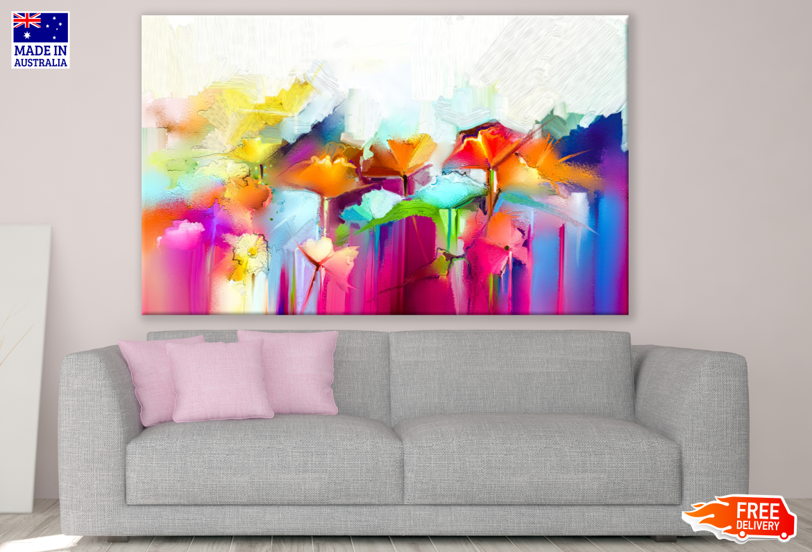 Colourful Abstract Floral Design Print 100% Australian Made