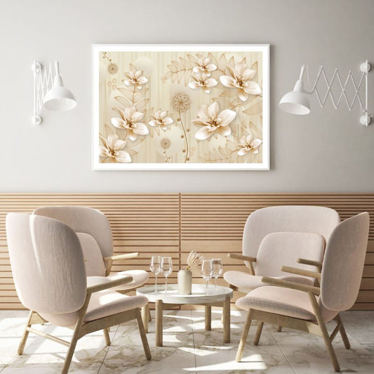 Golden Floral Abstract Design Home Decor Premium Quality Poster Print Choose Your Sizes