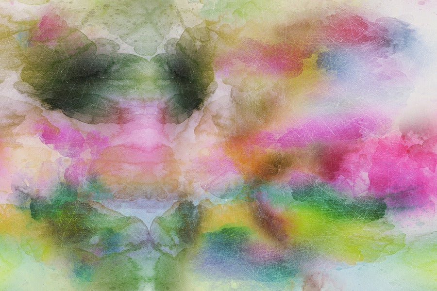 Green Yellow & Pink Abstract Design Print 100% Australian Made