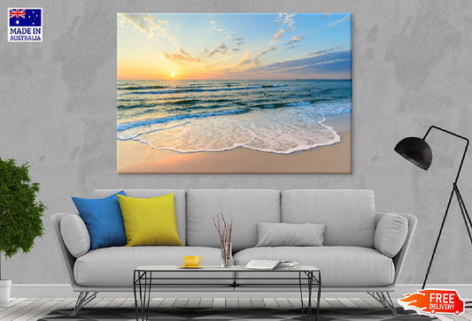 Tunisia Foam Waves Sunset View Photograph Print 100% Australian Made