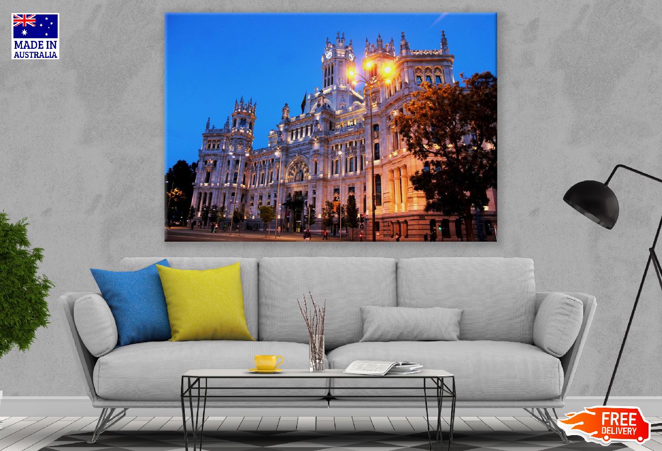 Plaza de Cibeles Madrid Night View Photograph, Spain Print 100% Australian Made