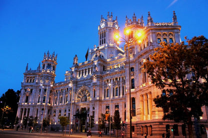 Plaza de Cibeles Madrid Night View Photograph, Spain Print 100% Australian Made
