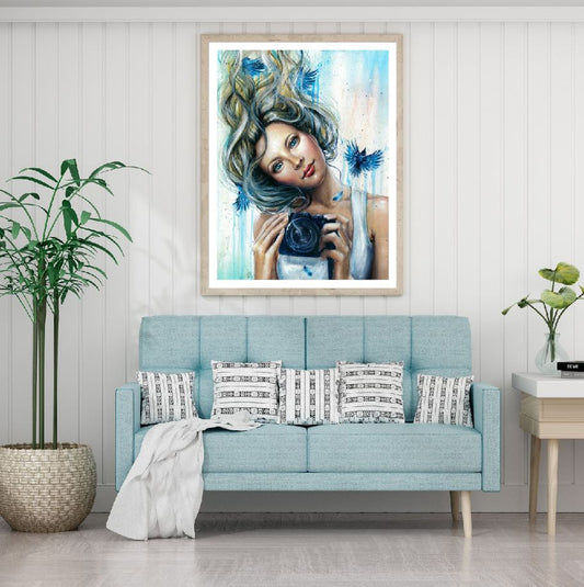 Girl with Camera Oil Painting Home Decor Premium Quality Poster Print Choose Your Sizes