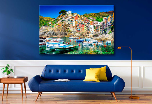 Bella Home Riomaggiore Village in a Small Valley Print Canvas Ready to hang