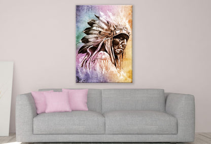 Native Headdress Warrior Painting Portrait Print 100% Australian Made