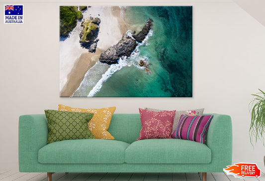 Sea Rocks Aerial View Photograph Print 100% Australian Made