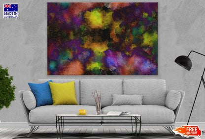 Purple Yellow & Black Abstract Design Print 100% Australian Made