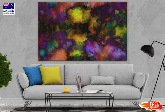Purple Yellow & Black Abstract Design Print 100% Australian Made