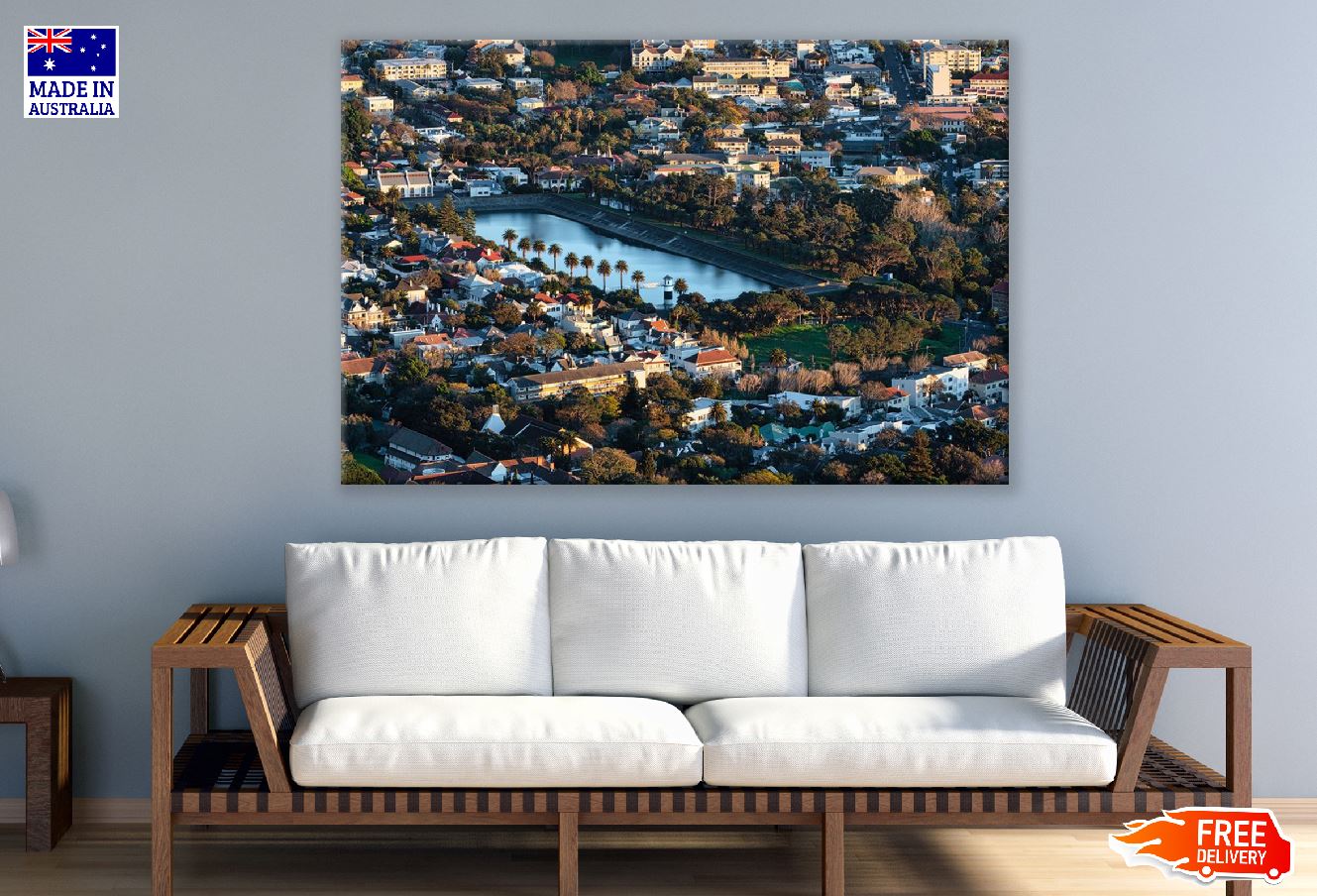 Molteno Reservoir City Africa Aerial View Photograph Print 100% Australian Made