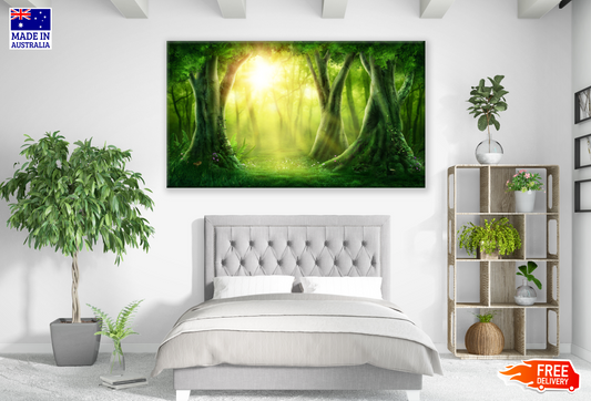 Deep Forest Sun Rise Painting Print 100% Australian Made