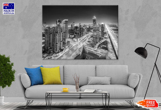 Skyscrapers of Dubai B&W View Photograph Print 100% Australian Made