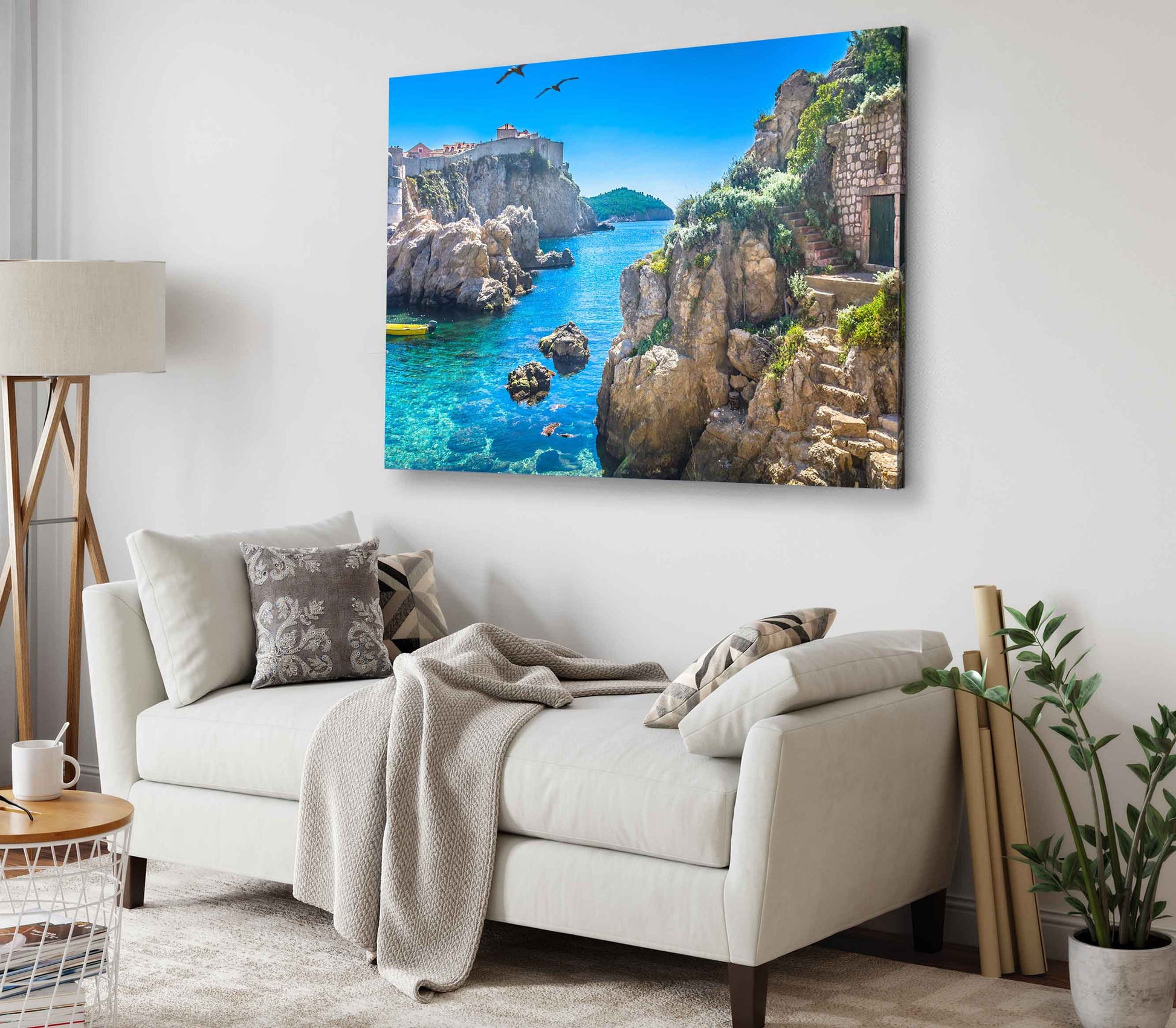 Bella Home Marble Hidden Bay in Old City Center Print Canvas Ready to hang