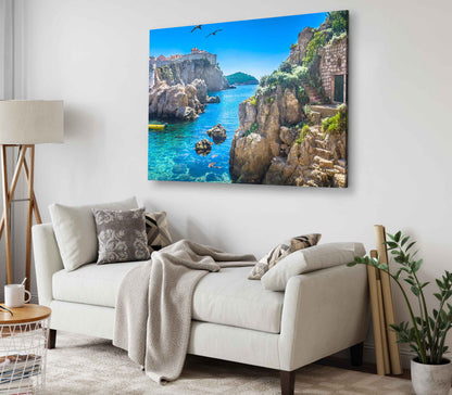 Bella Home Marble Hidden Bay in Old City Center Print Canvas Ready to hang