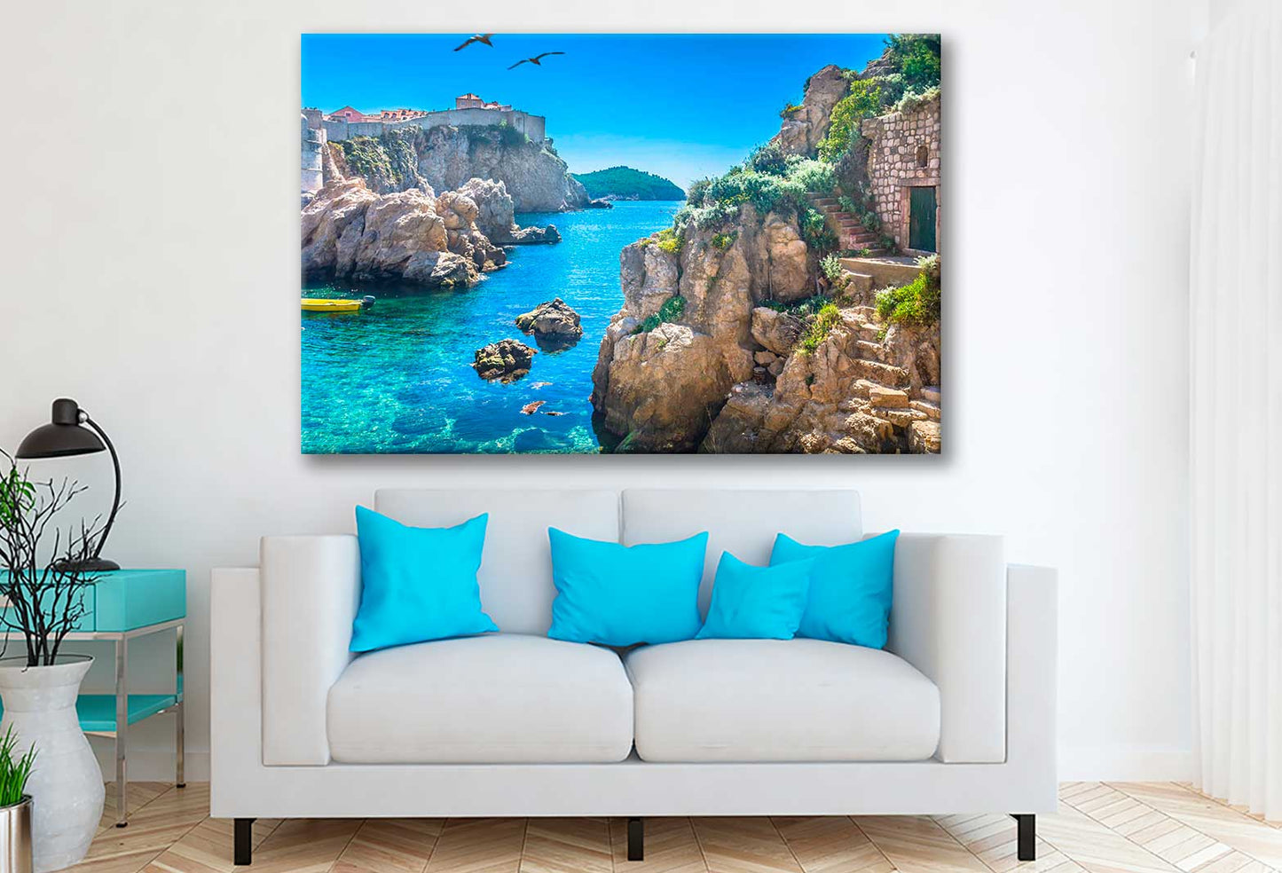 Bella Home Marble Hidden Bay in Old City Center Print Canvas Ready to hang