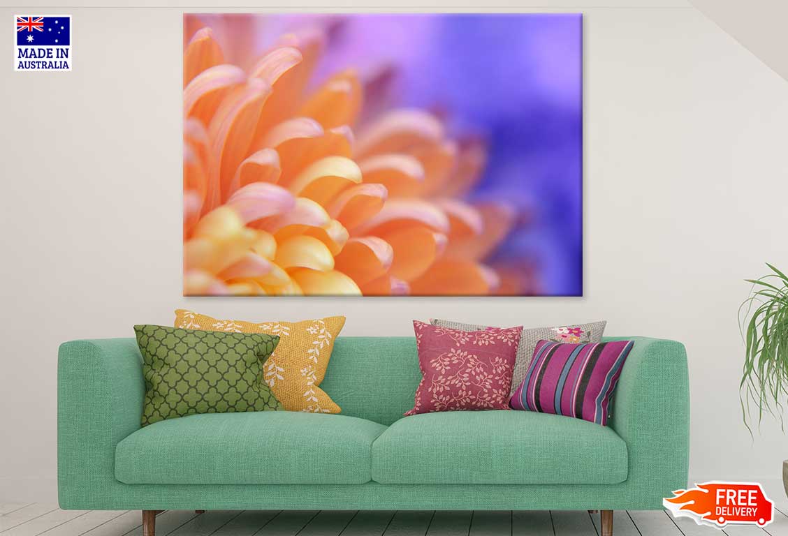 Orange Dahlia Flower Petals Macro Photograph Print 100% Australian Made