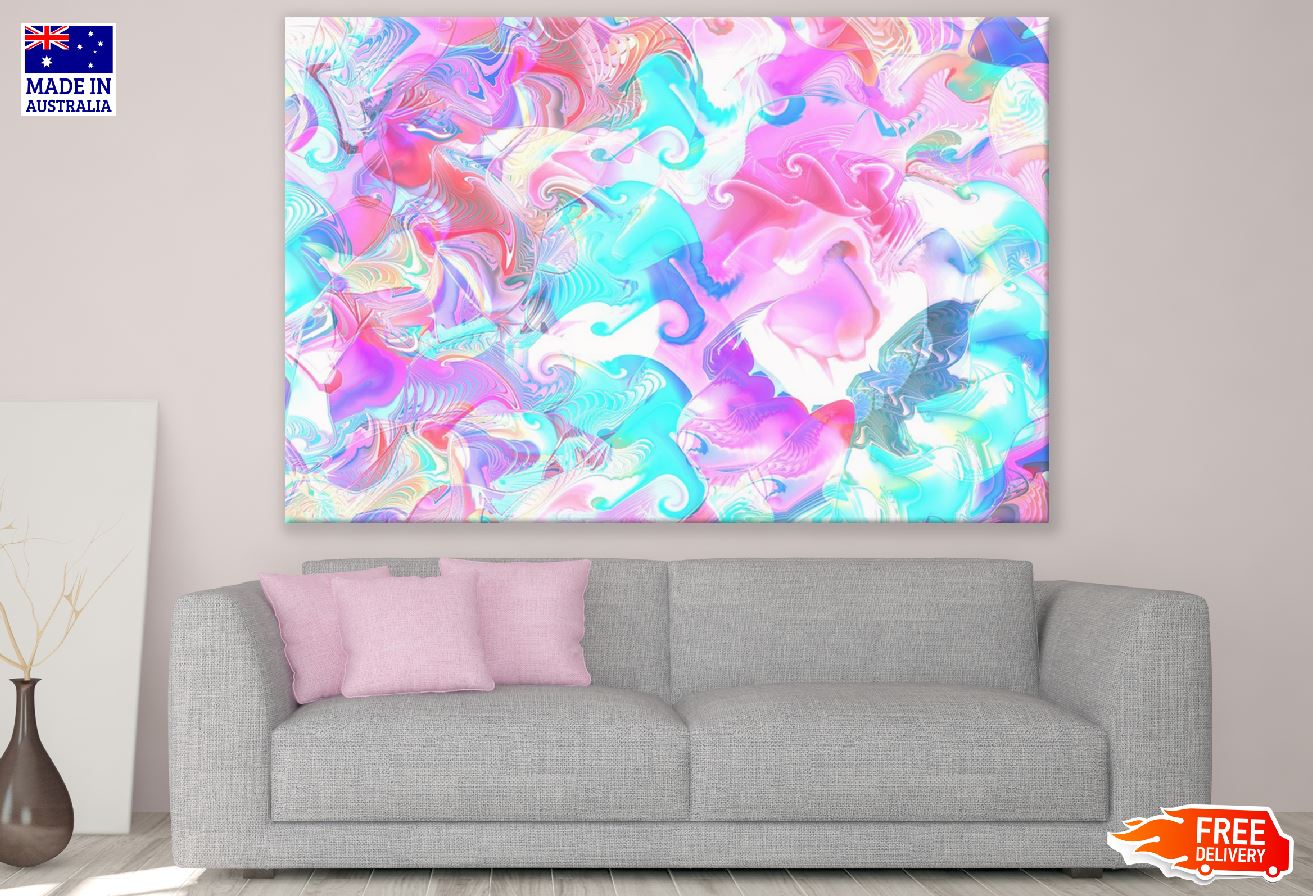 Pink & Blue Digital Art Abstract Design Print 100% Australian Made