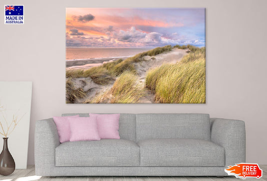 Sunset View Dune Over North Sea Photograph Print 100% Australian Made