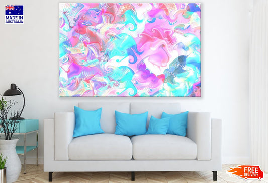 Pink & Blue Digital Art Abstract Design Print 100% Australian Made