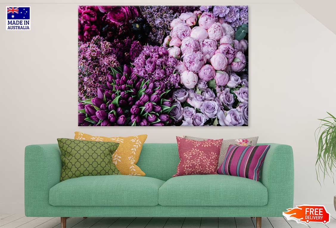 Purple Flowers View Photograph Print 100% Australian Made