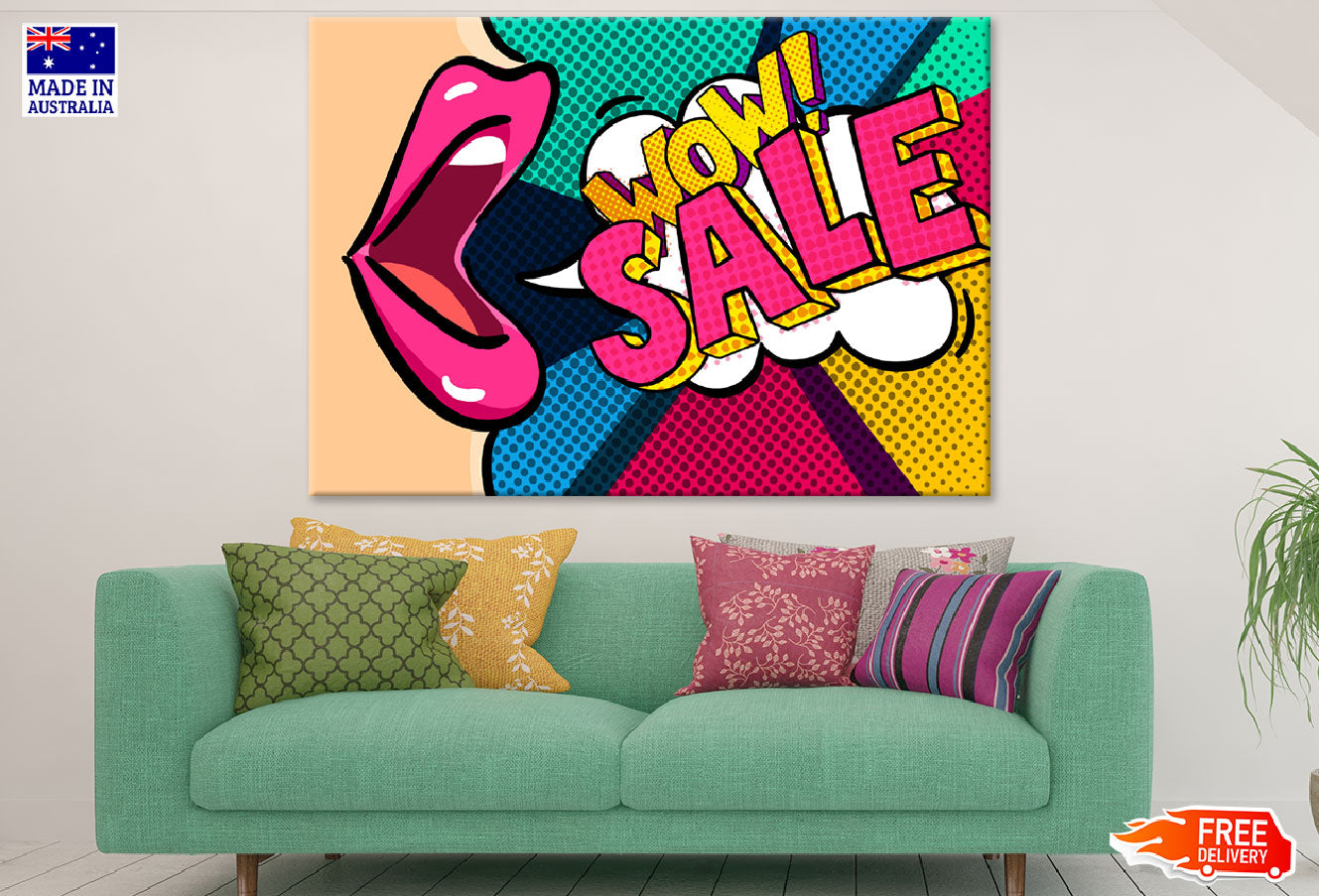 Wow Sale Quote & Mouth Illustration Print 100% Australian Made