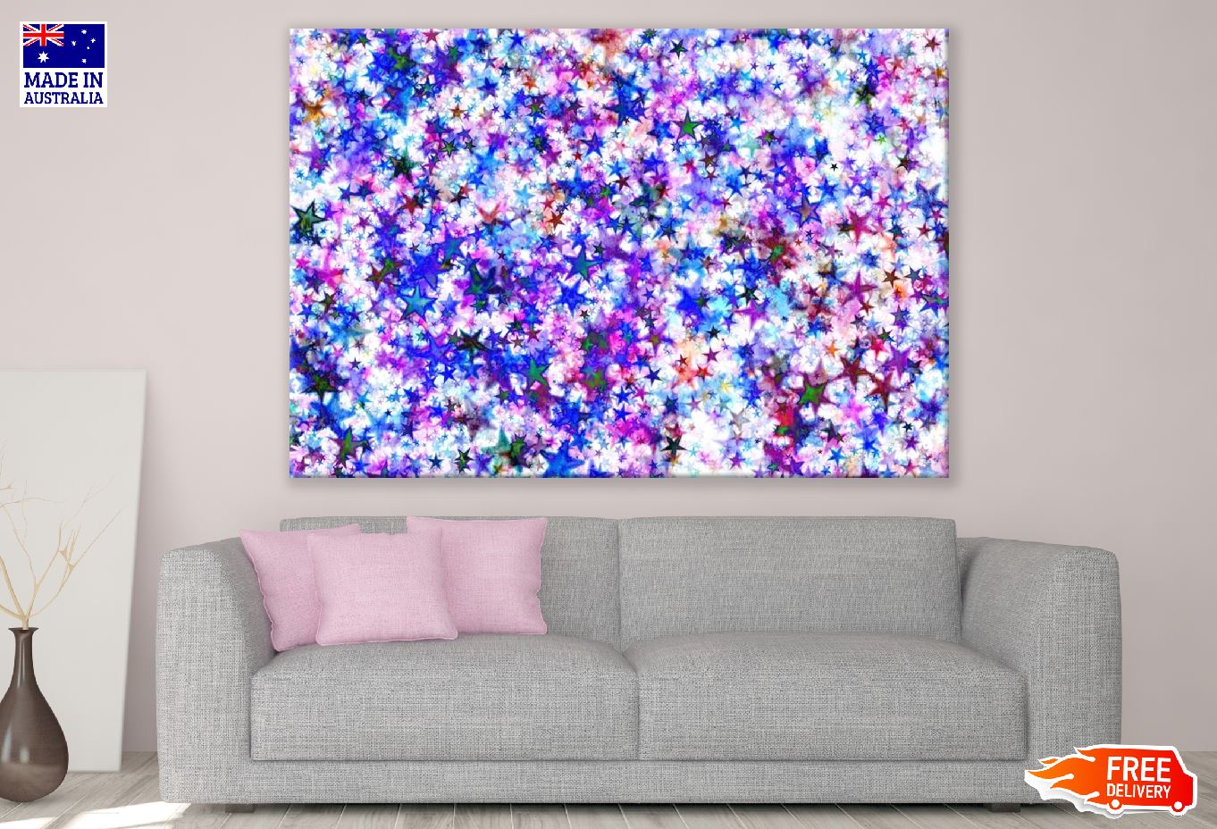 Colorful Stars Abstract Design Print 100% Australian Made