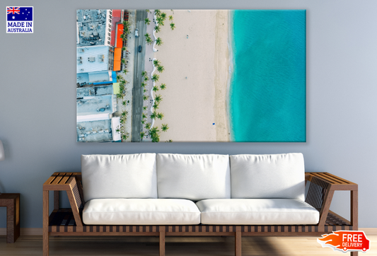 City & Sea Aerial View Print 100% Australian Made