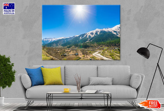 Snow Covered Mountains Kashmir Photograph Print 100% Australian Made