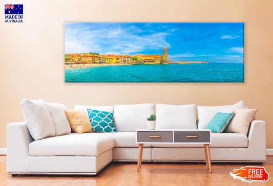 Panoramic Canvas Porto Stefano Beach Photograph High Quality 100% Australian Made Wall Canvas Print Ready to Hang