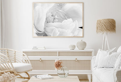 Peony Blossom Flower B&W Macro Photograph Home Decor Premium Quality Poster Print Choose Your Sizes