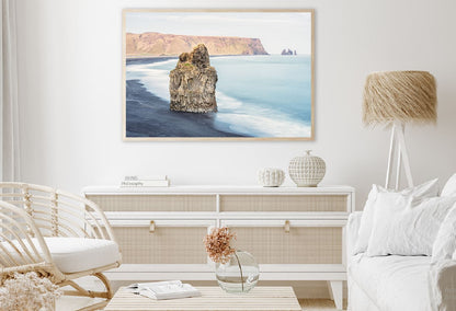 Rock on Reynisfjara Beach Photograph Iceland Home Decor Premium Quality Poster Print Choose Your Sizes