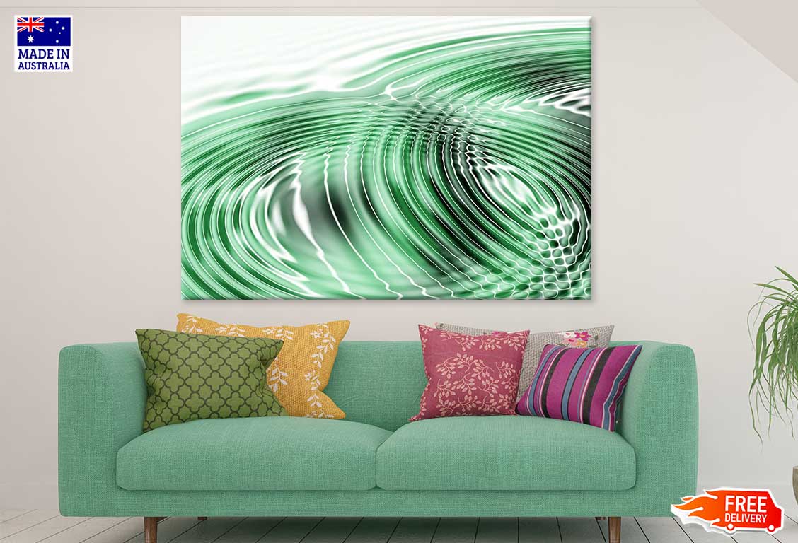 Green & Black Waves Abstract Design Print 100% Australian Made