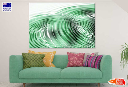 Green & Black Waves Abstract Design Print 100% Australian Made