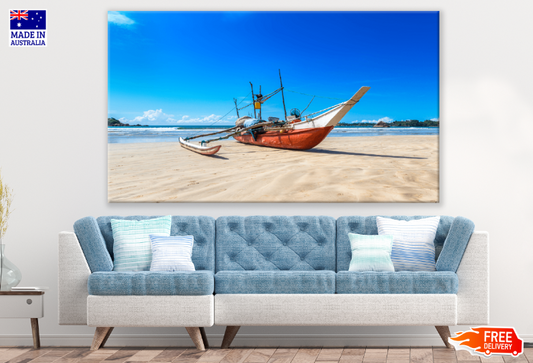 Boat On Sea Shore Print 100% Australian Made