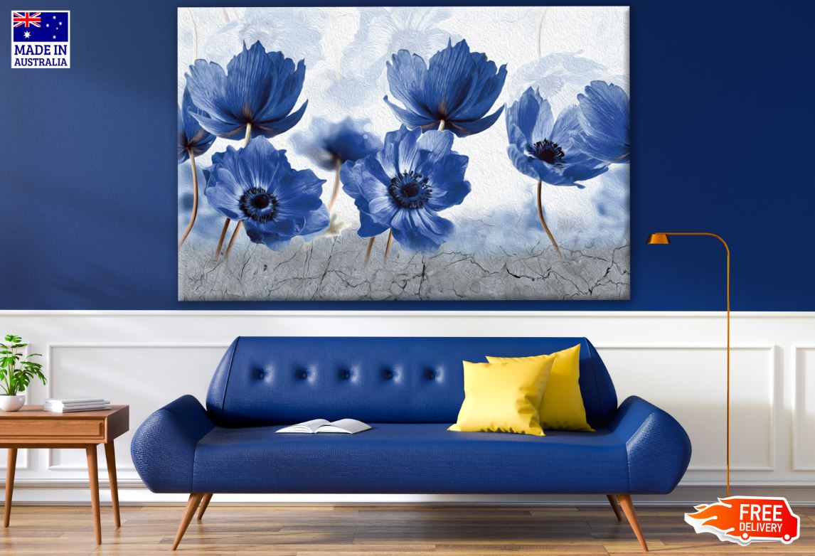 Blue Floral Watercolor Painting Print 100% Australian Made