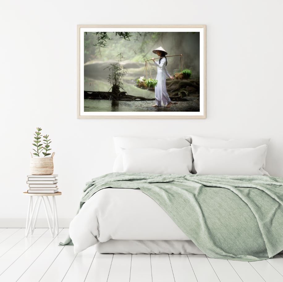 Girl Carrying Vegetables Vietnam Home Decor Premium Quality Poster Print Choose Your Sizes