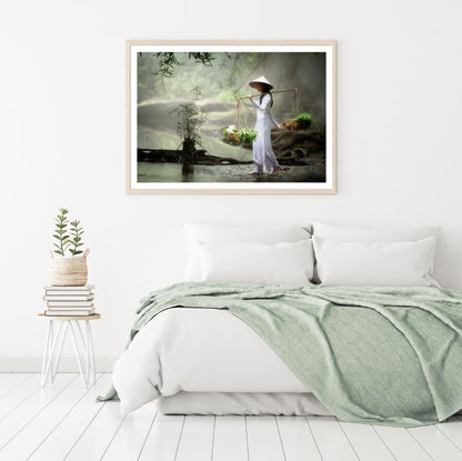 Girl Carrying Vegetables Vietnam Home Decor Premium Quality Poster Print Choose Your Sizes