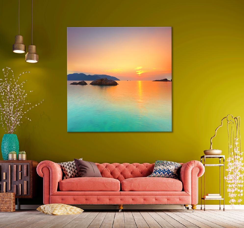 Square Canvas Sunrise over the Sea Con Dao High Quality Print 100% Australian Made