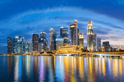Singapore City Skyline at Night Print 100% Australian Made