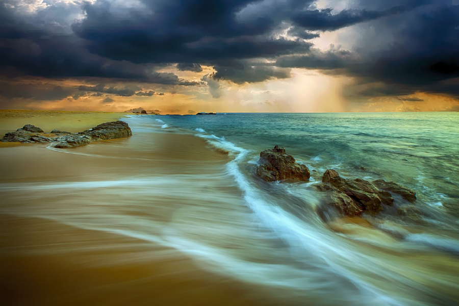Sea Sunset Sky Scenery View Photograph Home Decor Premium Quality Poster Print Choose Your Sizes