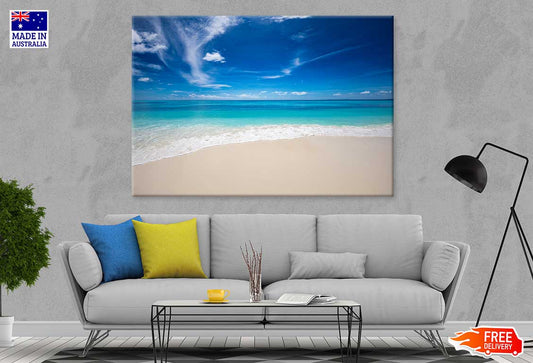 Sandy Beach & Blue Summer Sky View Photograph Print 100% Australian Made