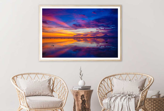 Colorful Sky Scenery over Sea View Photograph Home Decor Premium Quality Poster Print Choose Your Sizes