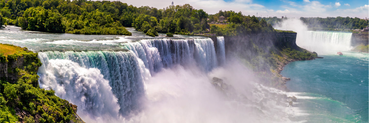 Panoramic Canvas Niagara Fall Scenery View Photograph High Quality 100% Australian Made Wall Canvas Print Ready to Hang