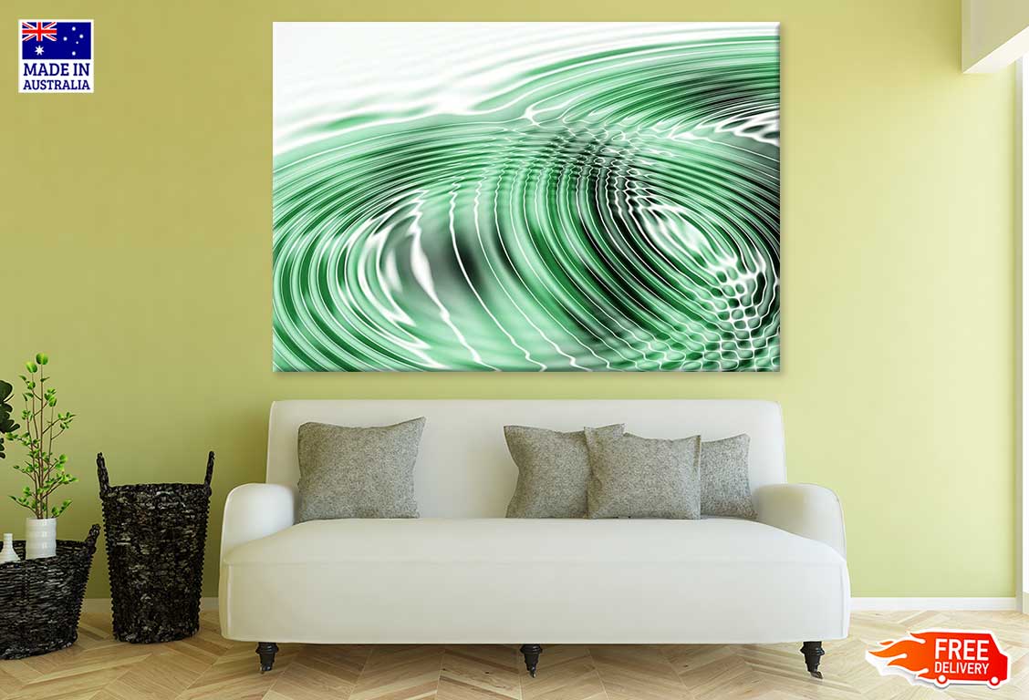 Green & Black Waves Abstract Design Print 100% Australian Made
