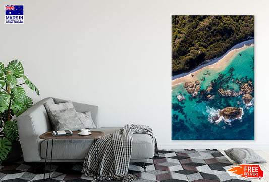 Greens Pool Beach Ocean Aerial View Photograph Print 100% Australian Made