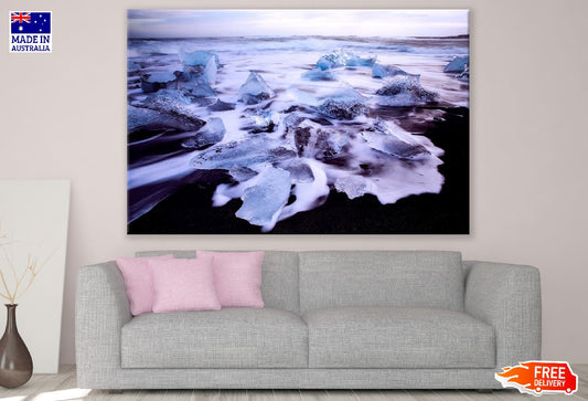 Frozen Ocean in Iceland View Photograph Print 100% Australian Made