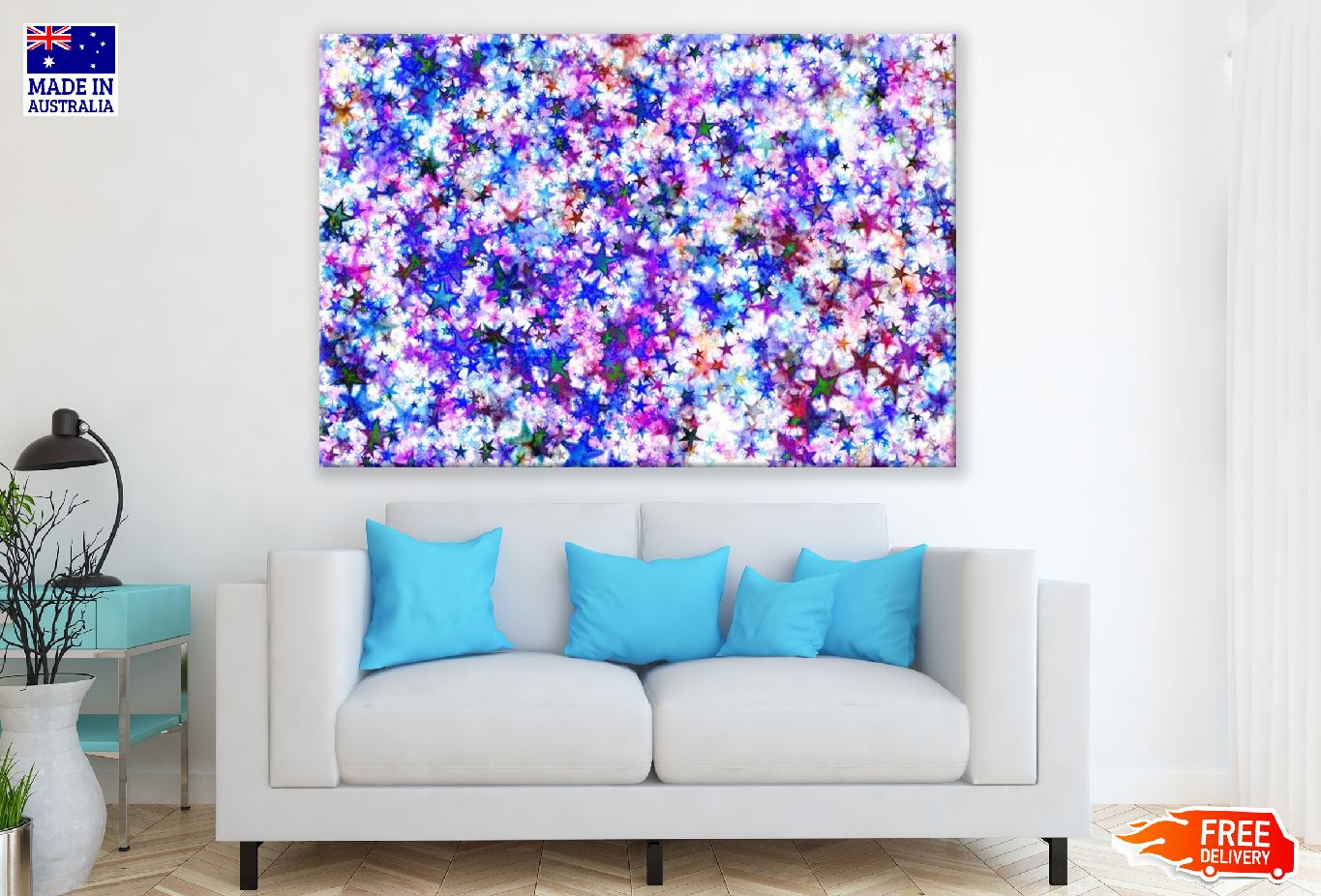 Colorful Stars Abstract Design Print 100% Australian Made