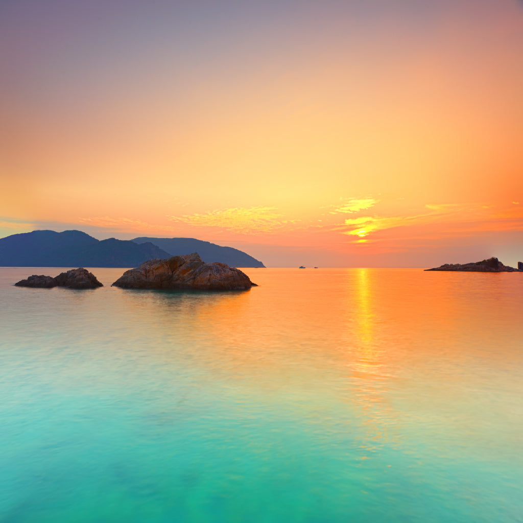 Square Canvas Sunrise over the Sea Con Dao High Quality Print 100% Australian Made