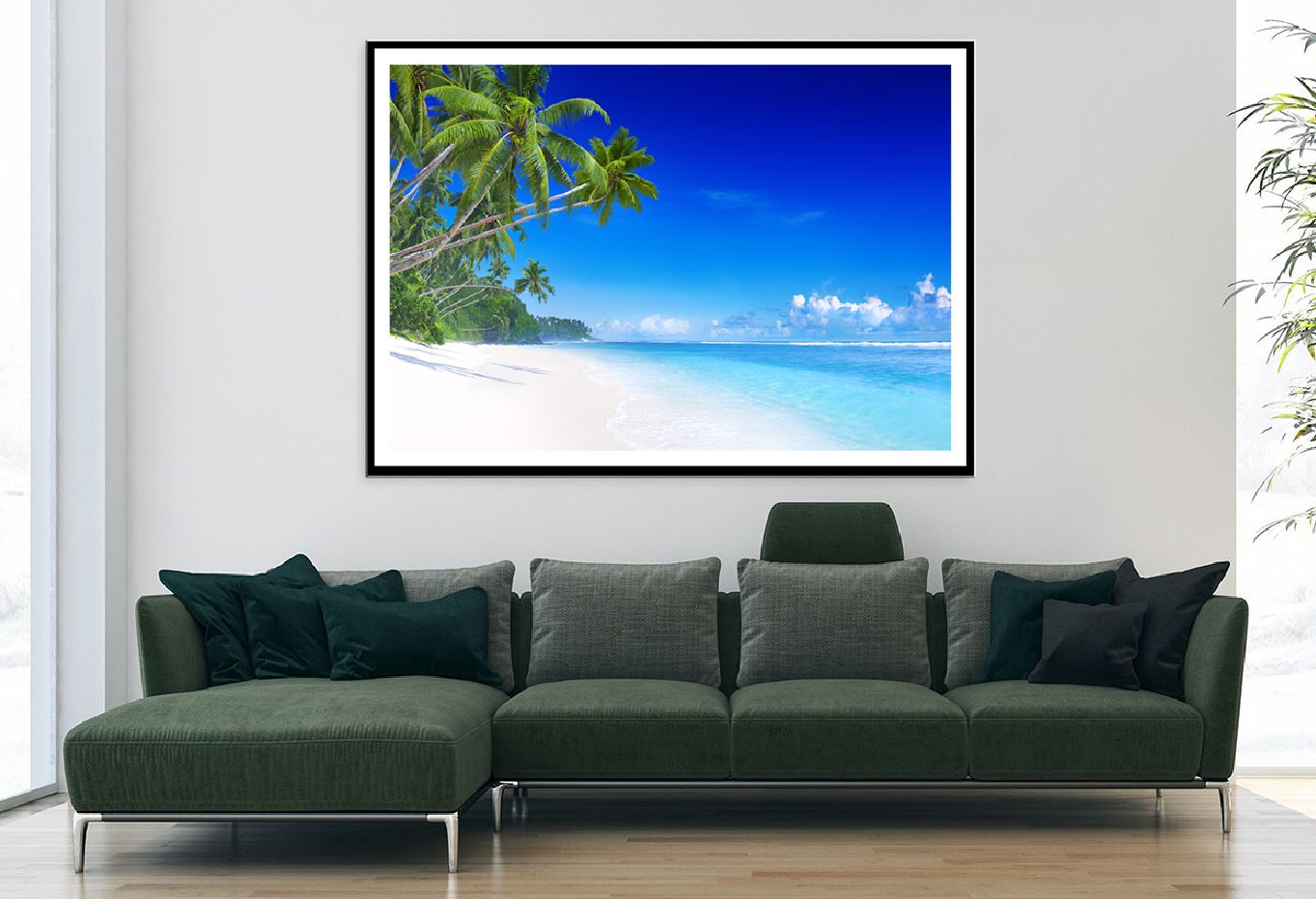 Tropical Beach Paradise Palm Tree Photograph Home Decor Premium Quality Poster Print Choose Your Sizes
